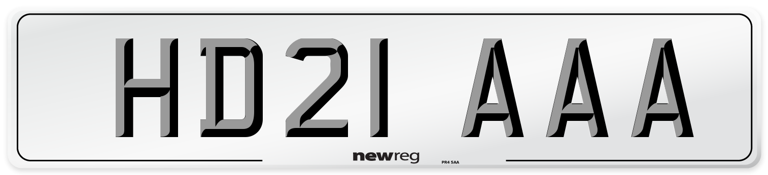 HD21 AAA Number Plate from New Reg